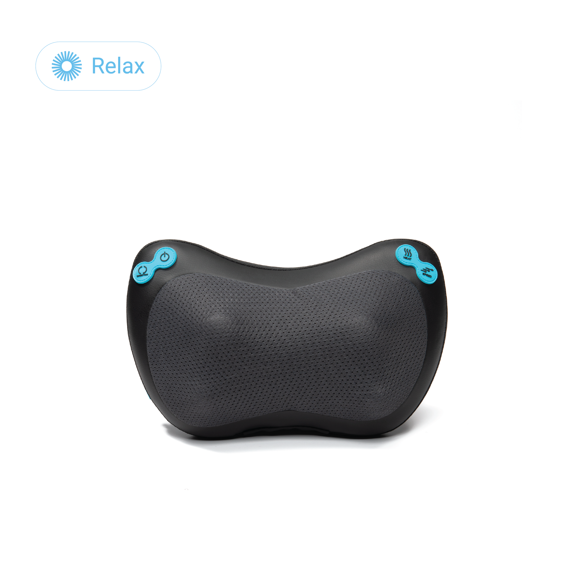 product photo - black heated shiatsu massage pillow