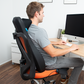 working from home in office chair with the shiatsu massage seat cushion